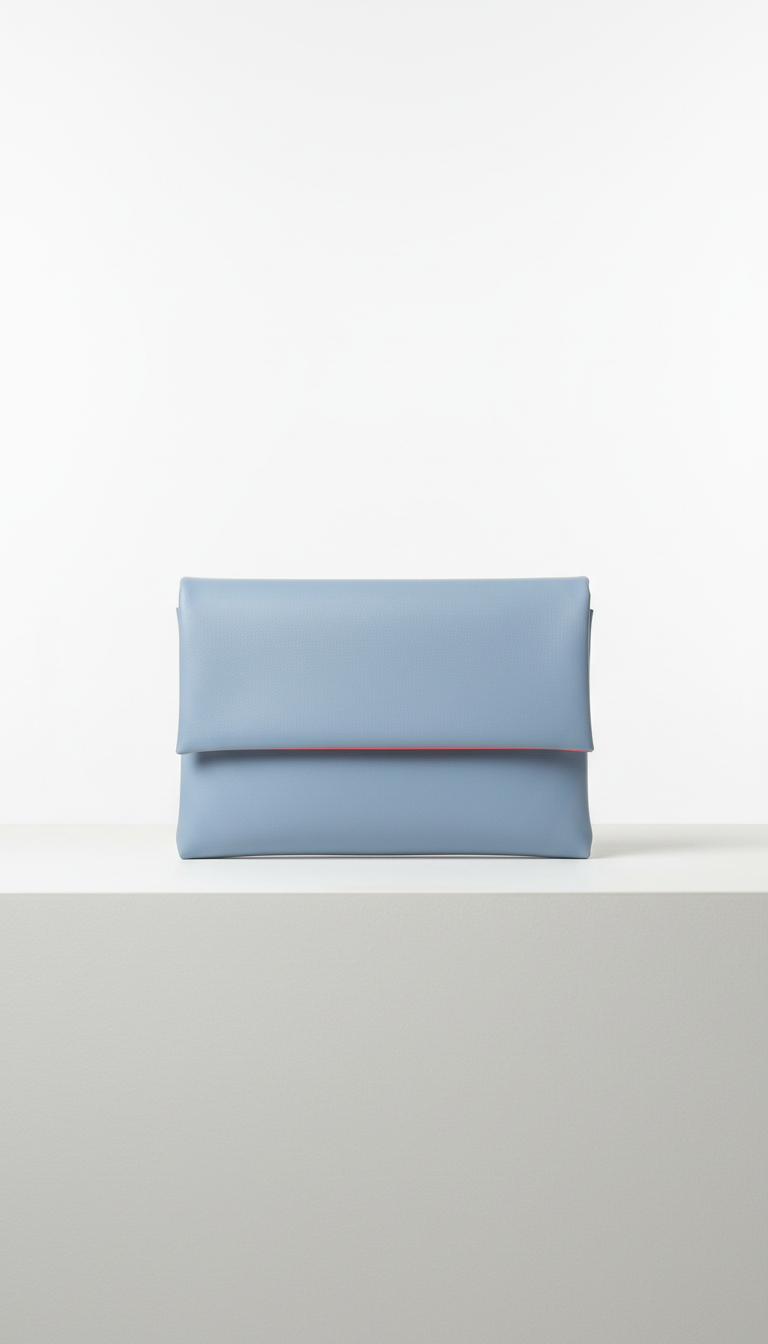 Foldover-Clutch in Puderblau