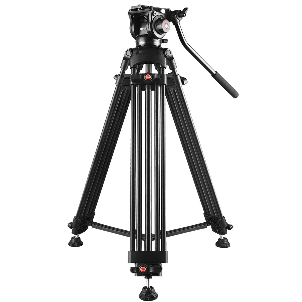 PULUZ Portable Durable Aluminum Alloy Tripod + with Fluid Drag Head for DSLR Camera Photography