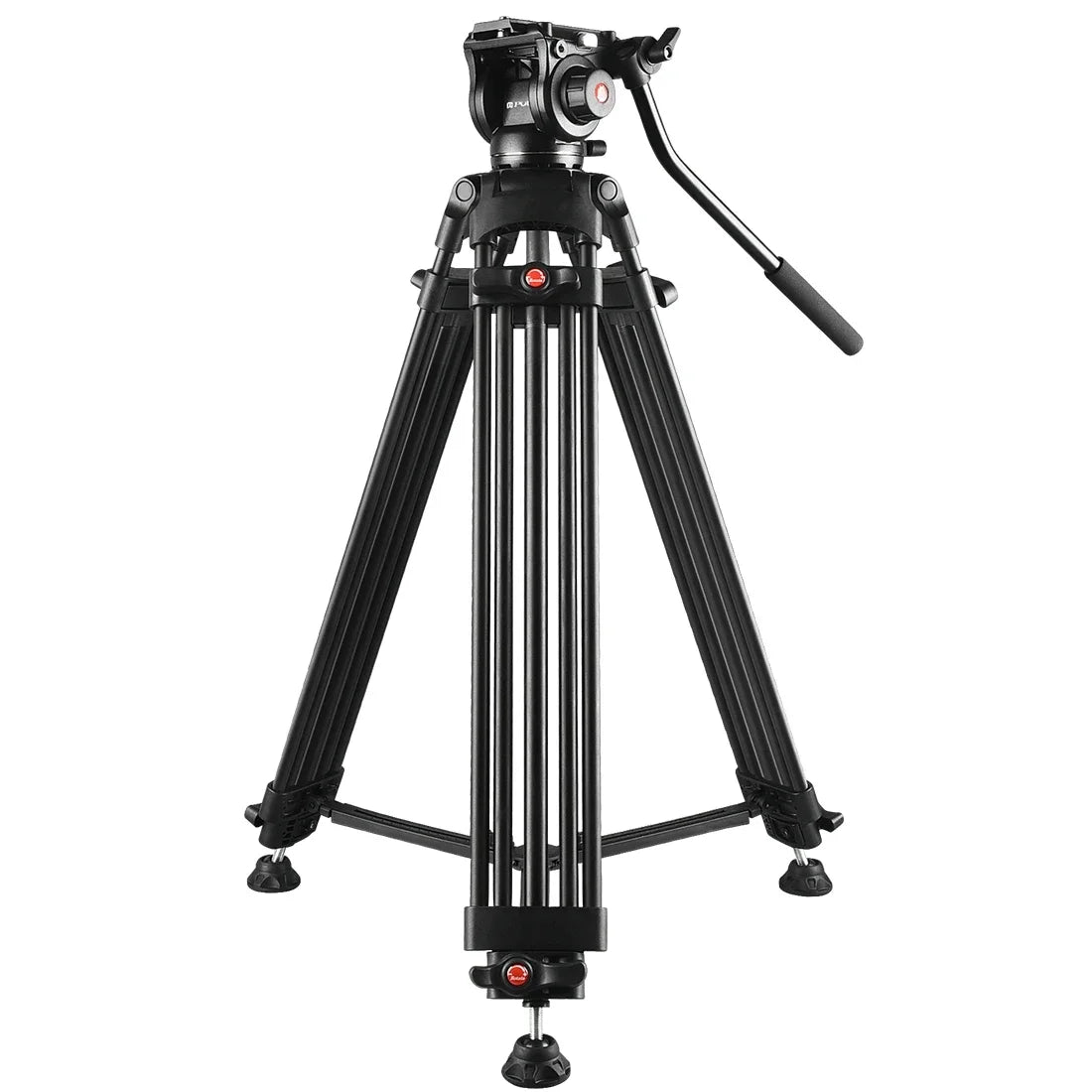 PULUZ Portable Durable Aluminum Alloy Tripod + with Fluid Drag Head for DSLR Camera Photography