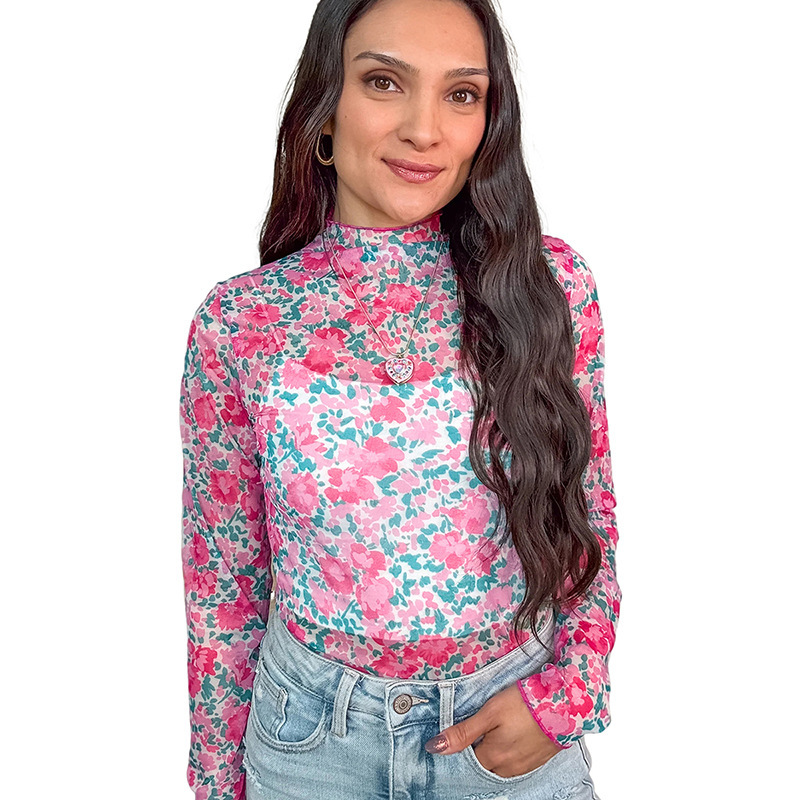 LUNELUX™ Women’s Floral-Print Round-Neck Casual Top
